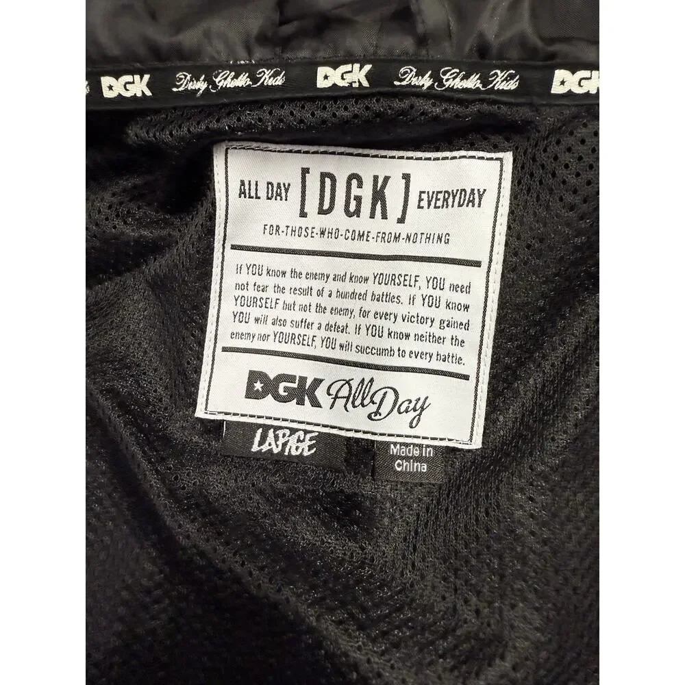 DGK "Dirty Ghetto Kids" Windbreaker Black Polyester Jacket Long Sleeve Men’s L - Picture 2 of 16